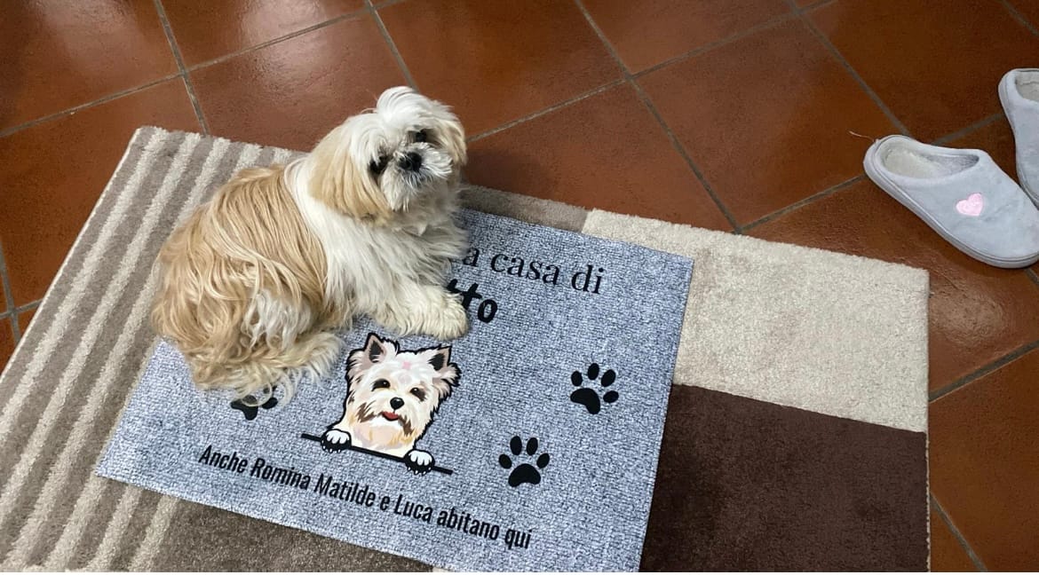 Customer photo review of Benvenuti da – Zerbino personalizzato