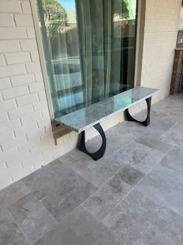 Customer photo review of Bench Legs 105 Cleo 16.3" H Metal Handmade Furniture