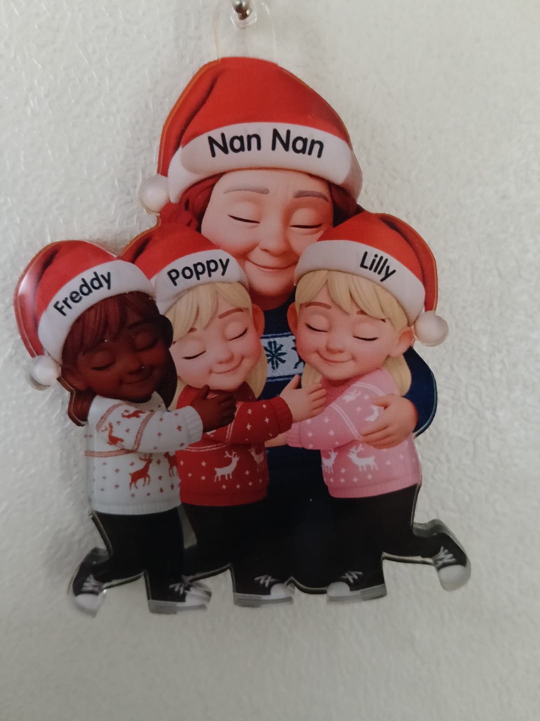 Customer photo review of Grandma Hugging Grandkids - Personalized Acrylic Ornament - Heartwarming Christmas Gift for Grandma, Grandkids