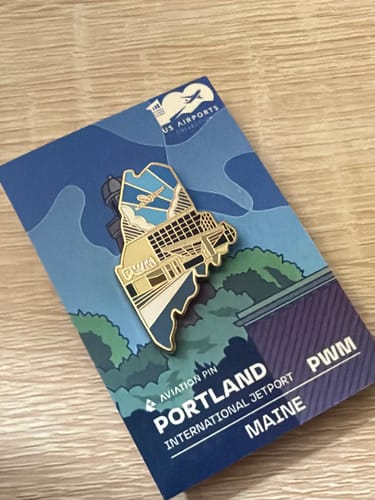 Customer photo review of PWM Airport Pin – Portland International Jetport, Maine