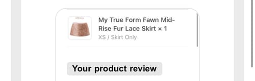 Customer photo review of My True Form Fawn Mid-Rise Fur Lace Skirt
