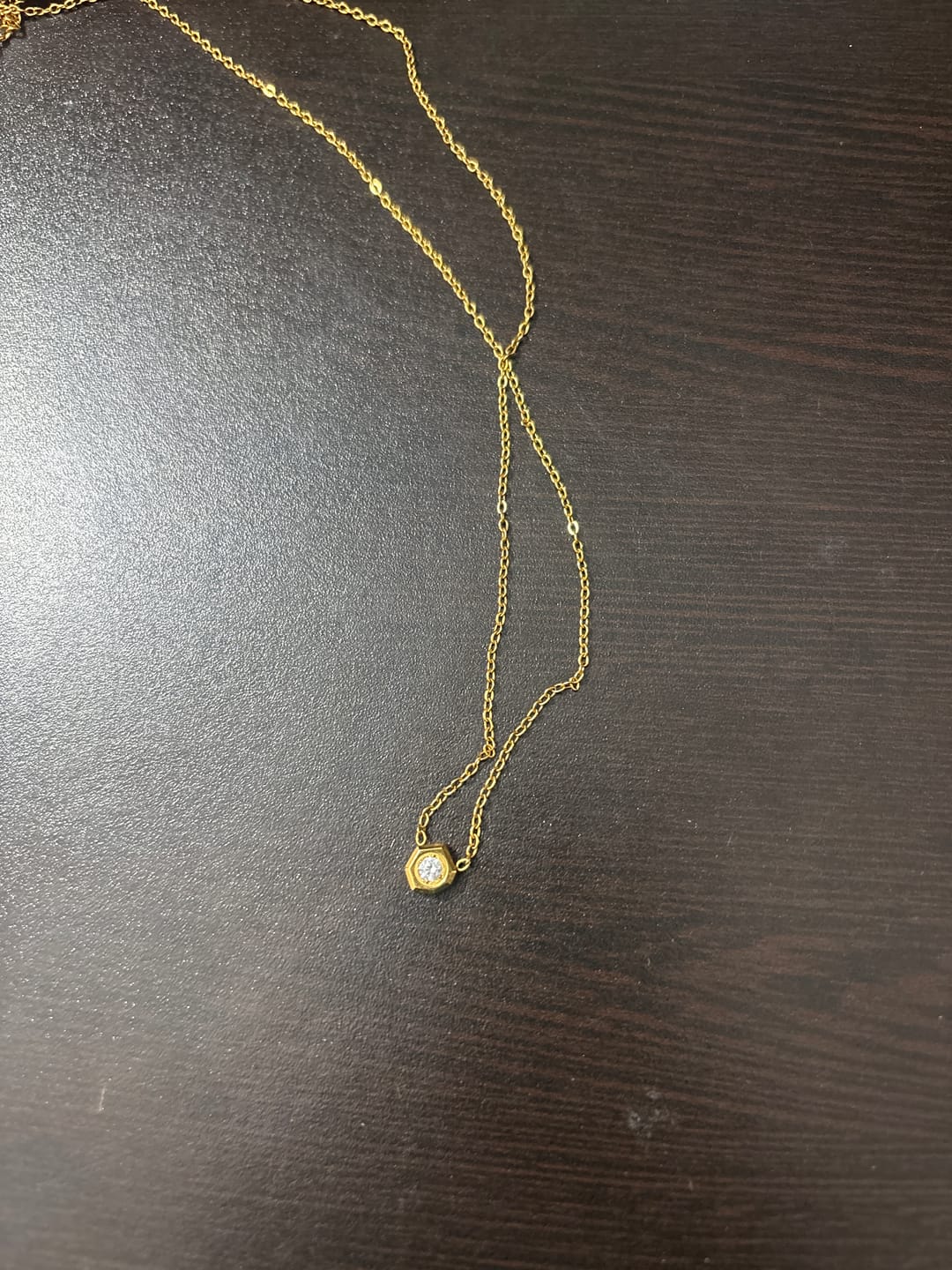 Customer photo review of White Gemstone Gold Chain Necklace