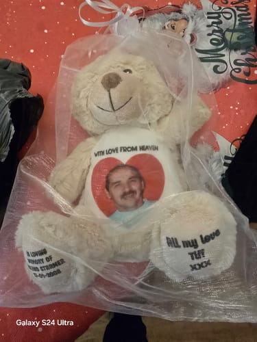 Customer photo review of Personalised Brown Teddy Bear