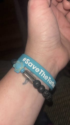 Customer photo review of Teal Black Beads