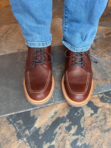 Customer photo review of Indiana Moctoe Boot  - luosjiet®boots - Brown Full Grain Pull-Up Cowhide