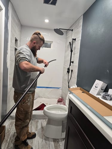 Customer photo review of 2-Handle Shower System with 12" Overhead Rain & Handheld