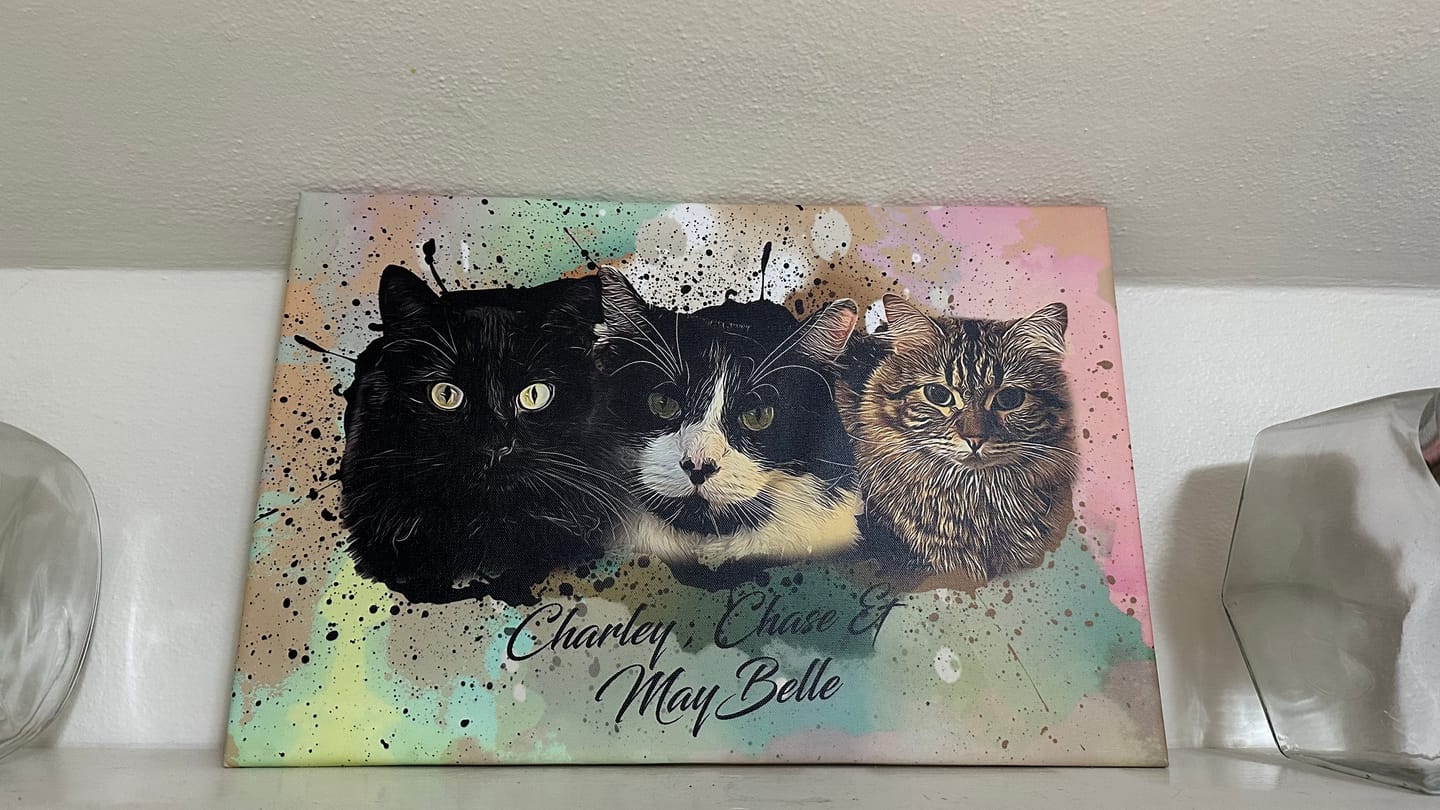 Customer photo review of Aurora Portrait - Personalized Pet Art