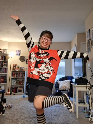 Customer photo review of Vampire Clown Sweater PREORDER