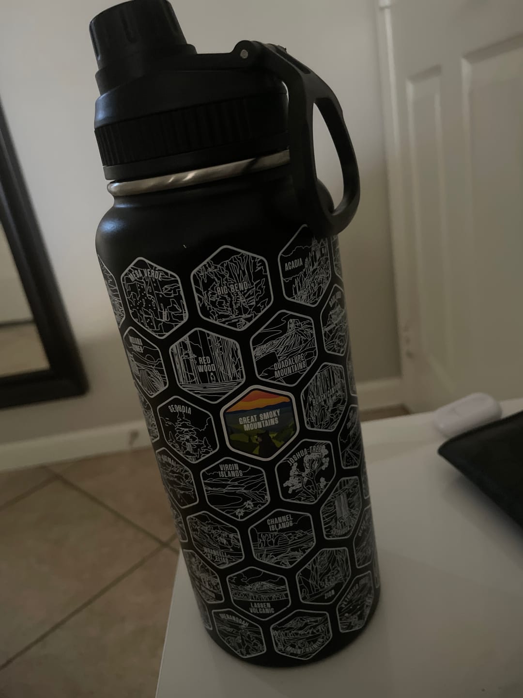 Customer photo review of Lets Wander™ National Parks Water Bottle + Stickers
