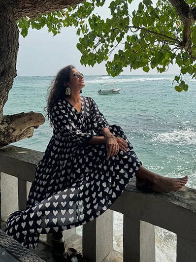 Customer photo review of Lover Black Modal Maxi Dress