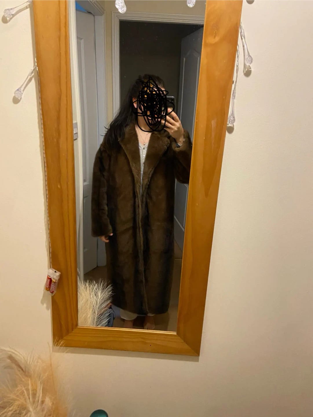 Customer photo review of Lucie Faux Fur Maxi Coat