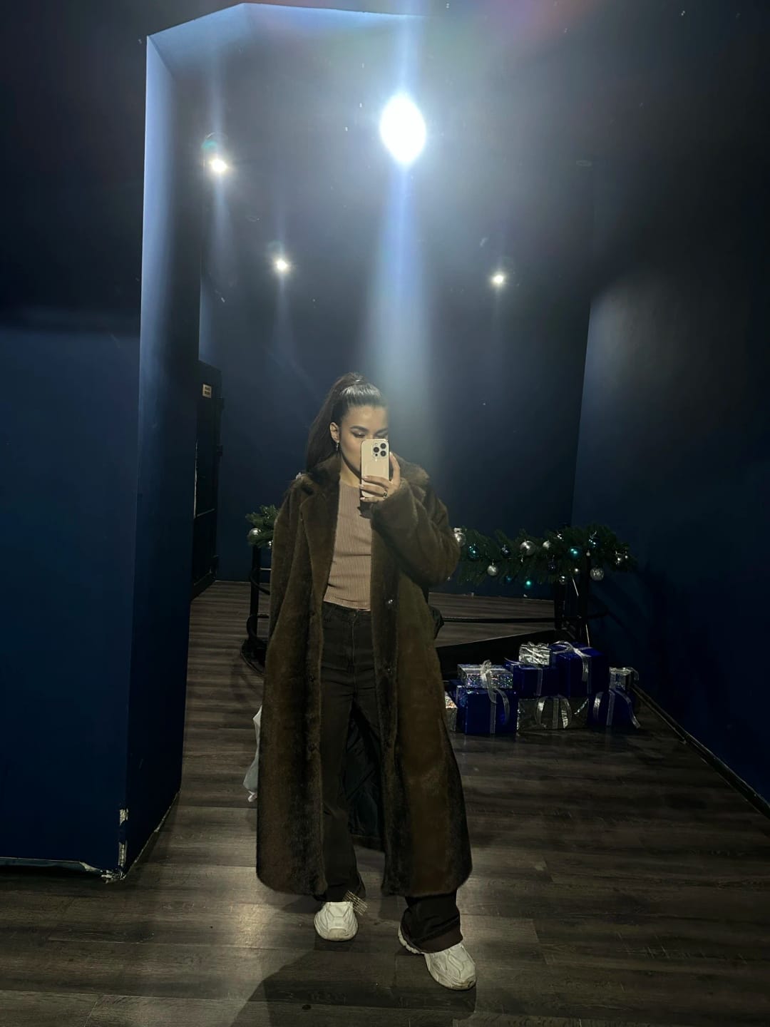 Customer photo review of Lucie Faux Fur Maxi Coat