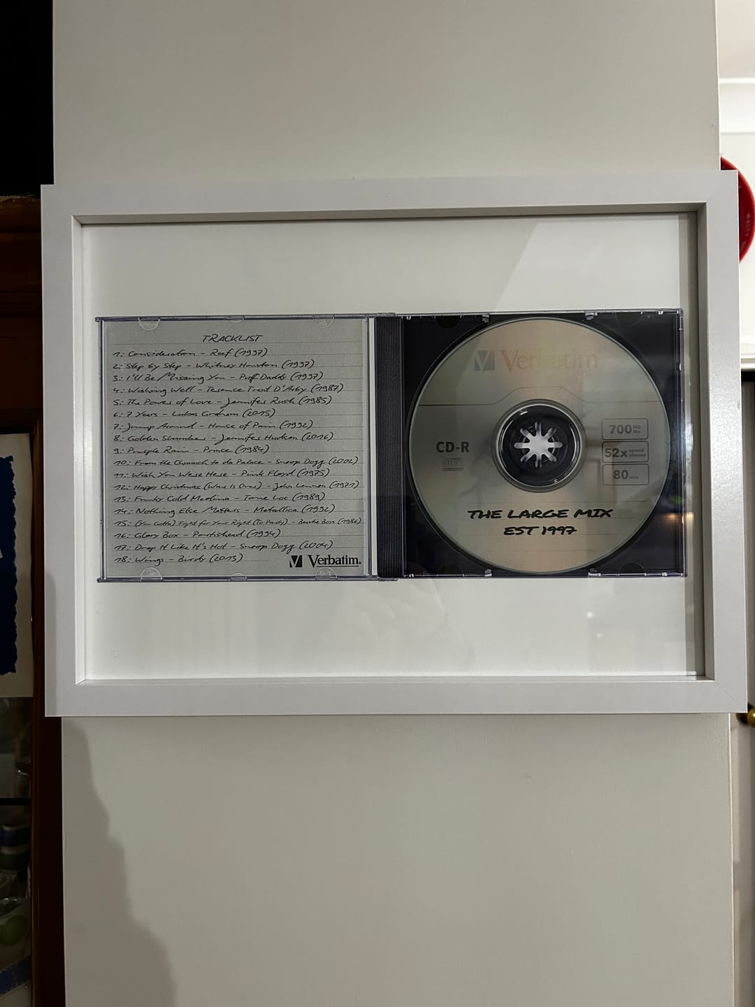 Customer photo review of Personalised Retro Mix CD Print