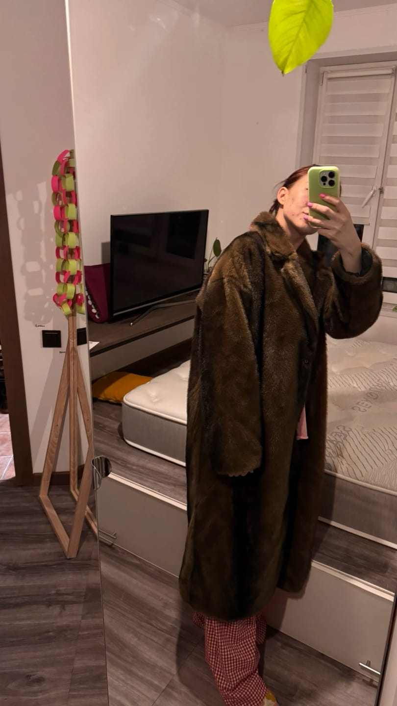 Customer photo review of Lucie Faux Fur Maxi Coat