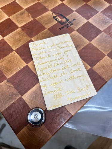Customer photo review of Premium Cutting Board Feet - Brass/Stainless Steel