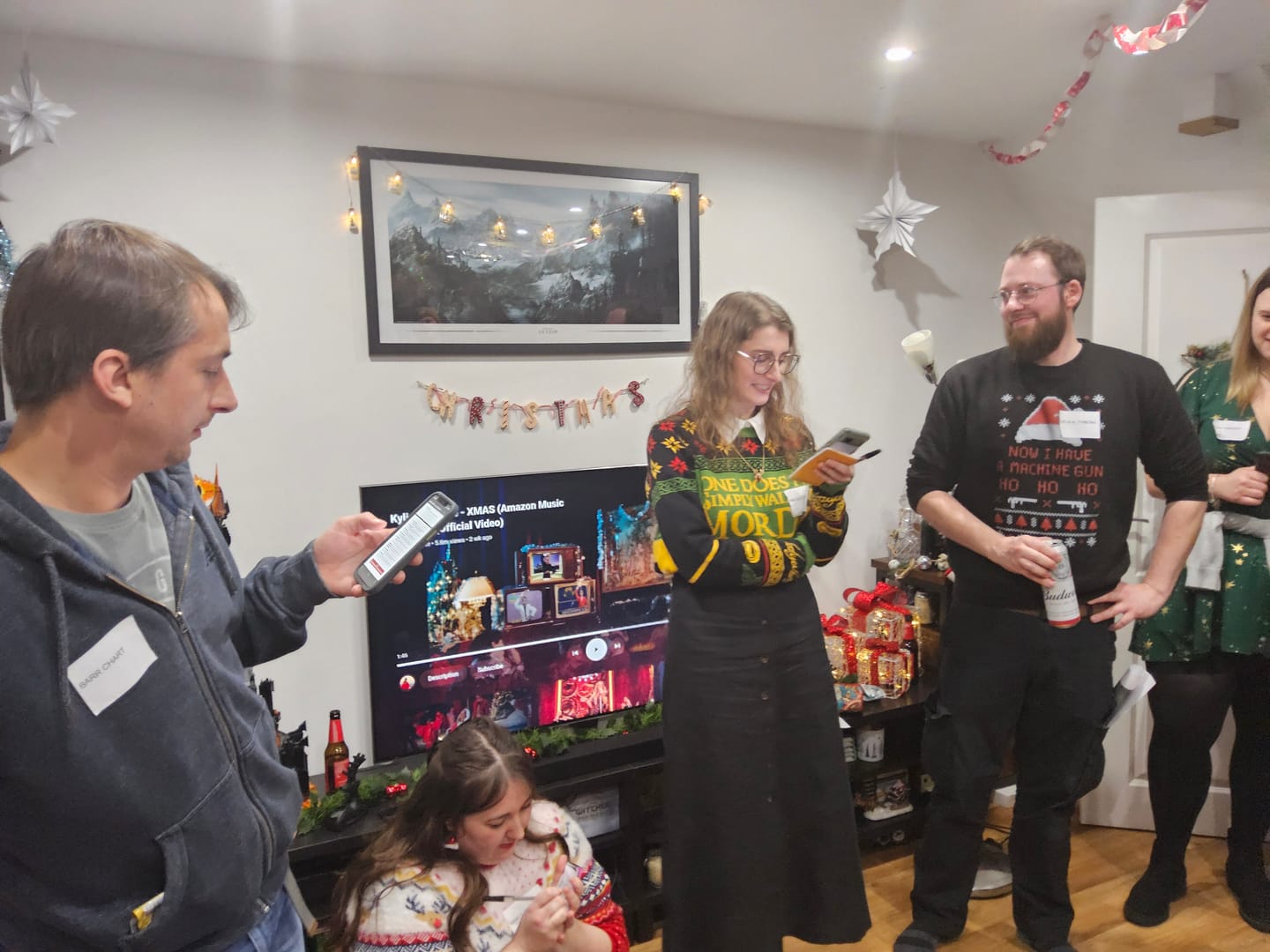 Customer photo review of Office Christmas Sweater Party Murder Mystery Game Kit
