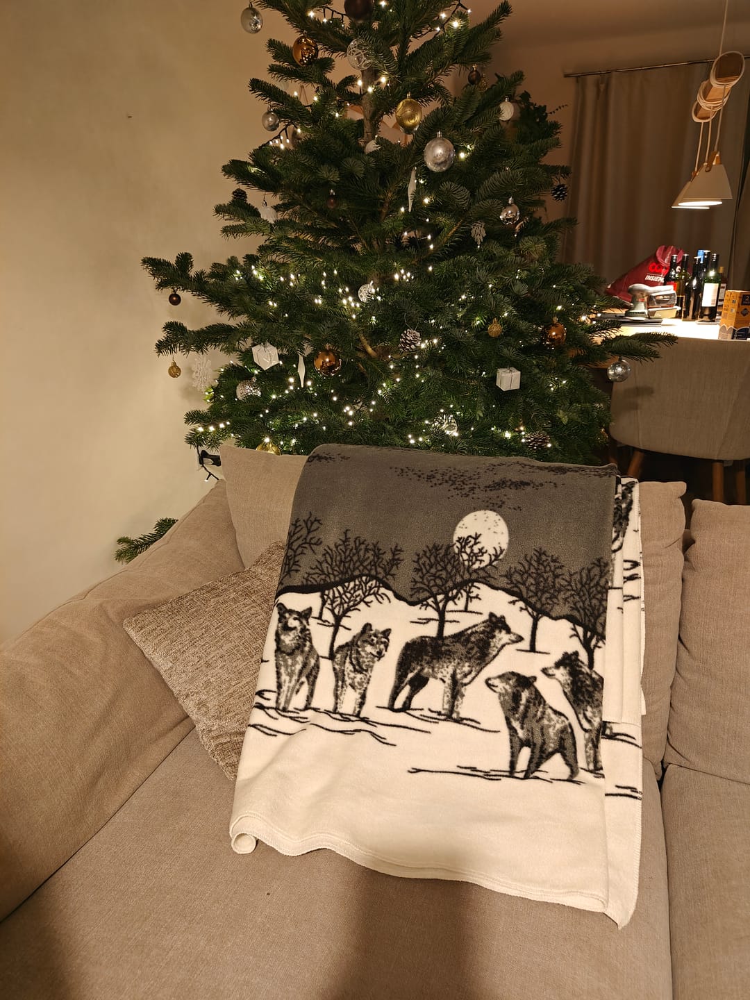 Customer photo review of Midnight Wolf Anti Pill Polar Fleece Fabric