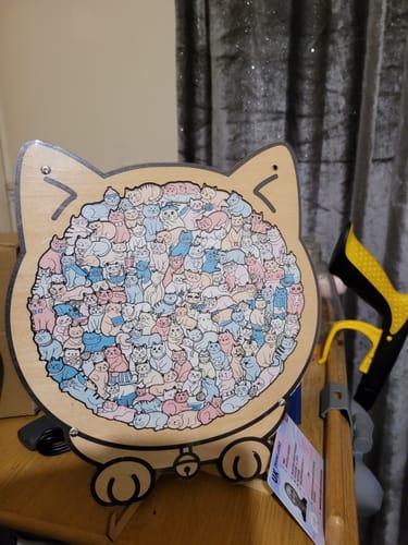 Customer photo review of Morandi-Colored Cute Cat Shaped Wooden Jigsaw Puzzle