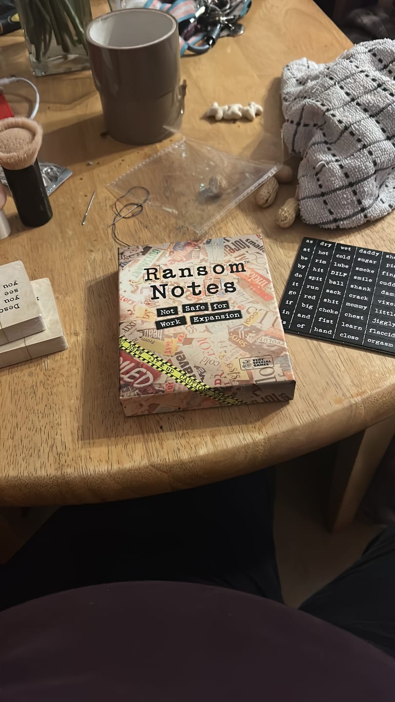 Customer photo review of Ransom Notes: NSFW (Not Safe for Work) Content Pack