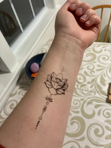 Customer photo review of Lotus Flower Temporary Tattoo
