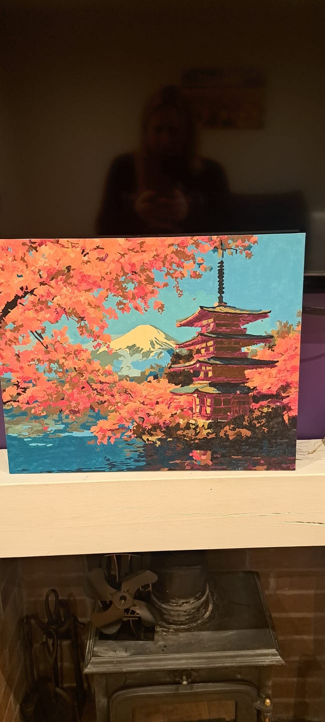 Customer photo review of Fuji blossoms | Paint by Number