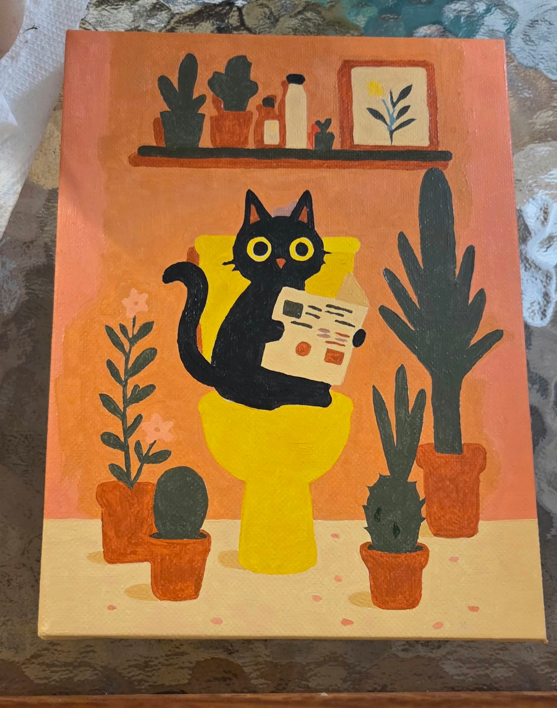 Customer photo review of 6 Mini Paintings - The Black Cat Set