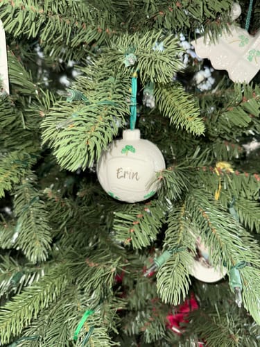 Customer photo review of Belleek Classic Personalised Christmas Bauble