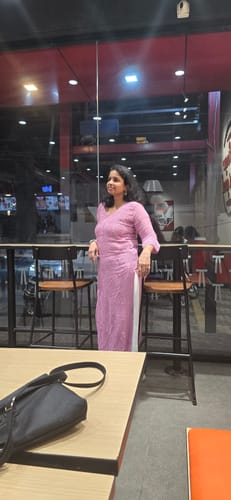 Customer photo review of Hoor Dusty Purple Viscose Georgette Kurta