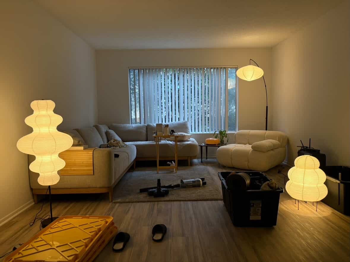 Customer photo review of Zephyr Paper Floor Lamp