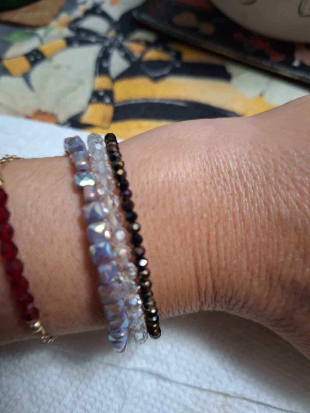 Customer photo review of Purple Square Bracelet (4MM beads) - DOORBUSTER