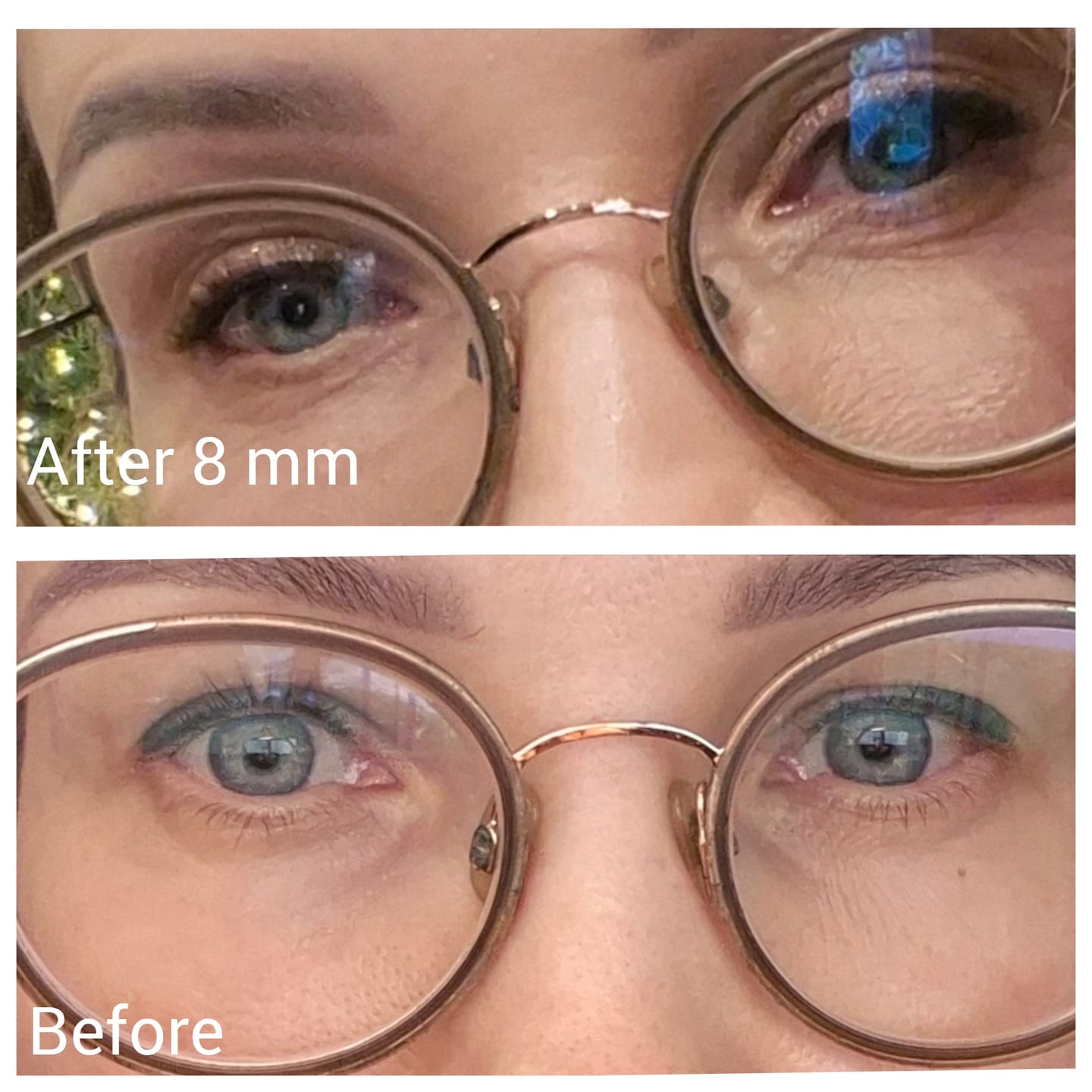 Customer photo review of Pre-Glued Whispy Medium - Press-On Lashes (Brown)