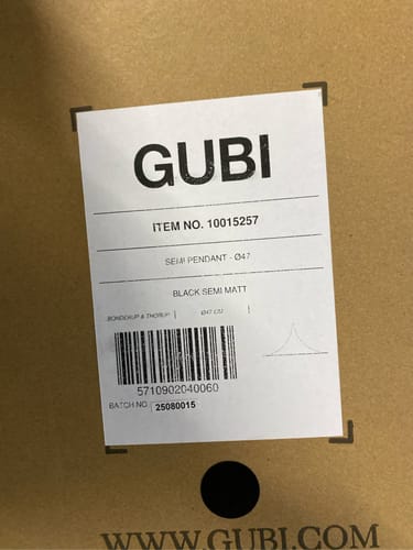 Customer installation photo of the GUBI Semi Pendant Lamp