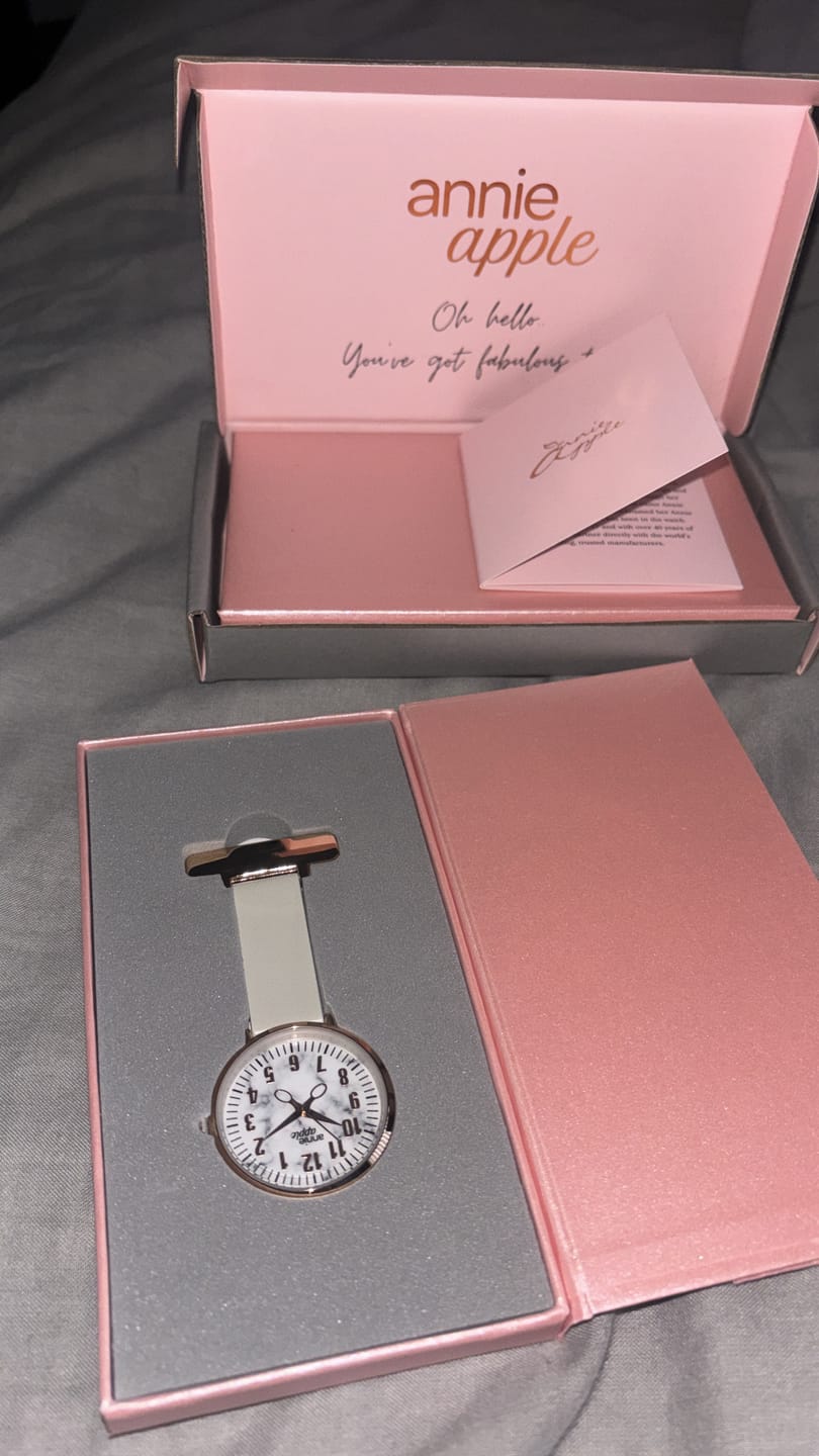 Customer photo review of Aurora Marble/Rose Gold/Grey Leather Fob 35