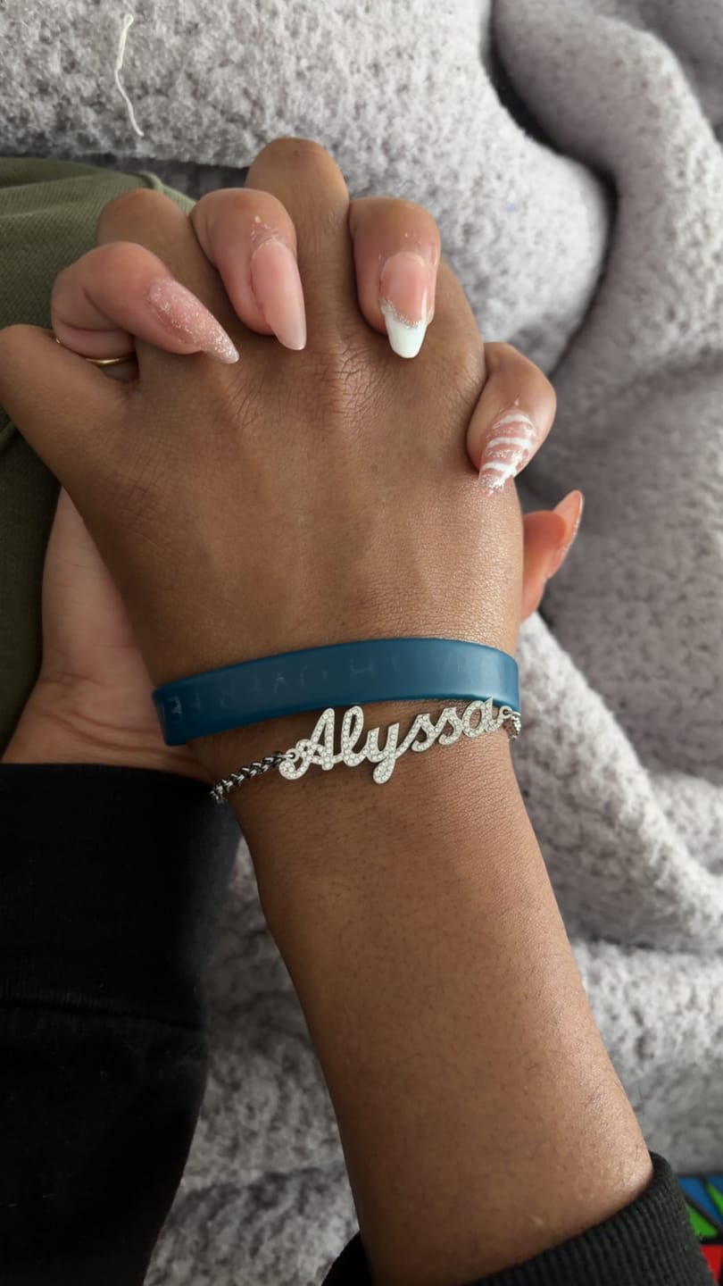 Customer photo review of Iced Name Bracelet