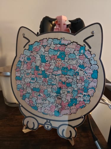 Customer photo review of Morandi-Colored Lovely Kitty Shaped Wooden Jigsaw Puzzle