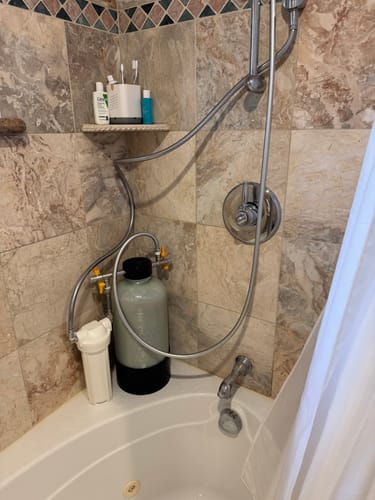 Customer photo review of Shower Water Softener System