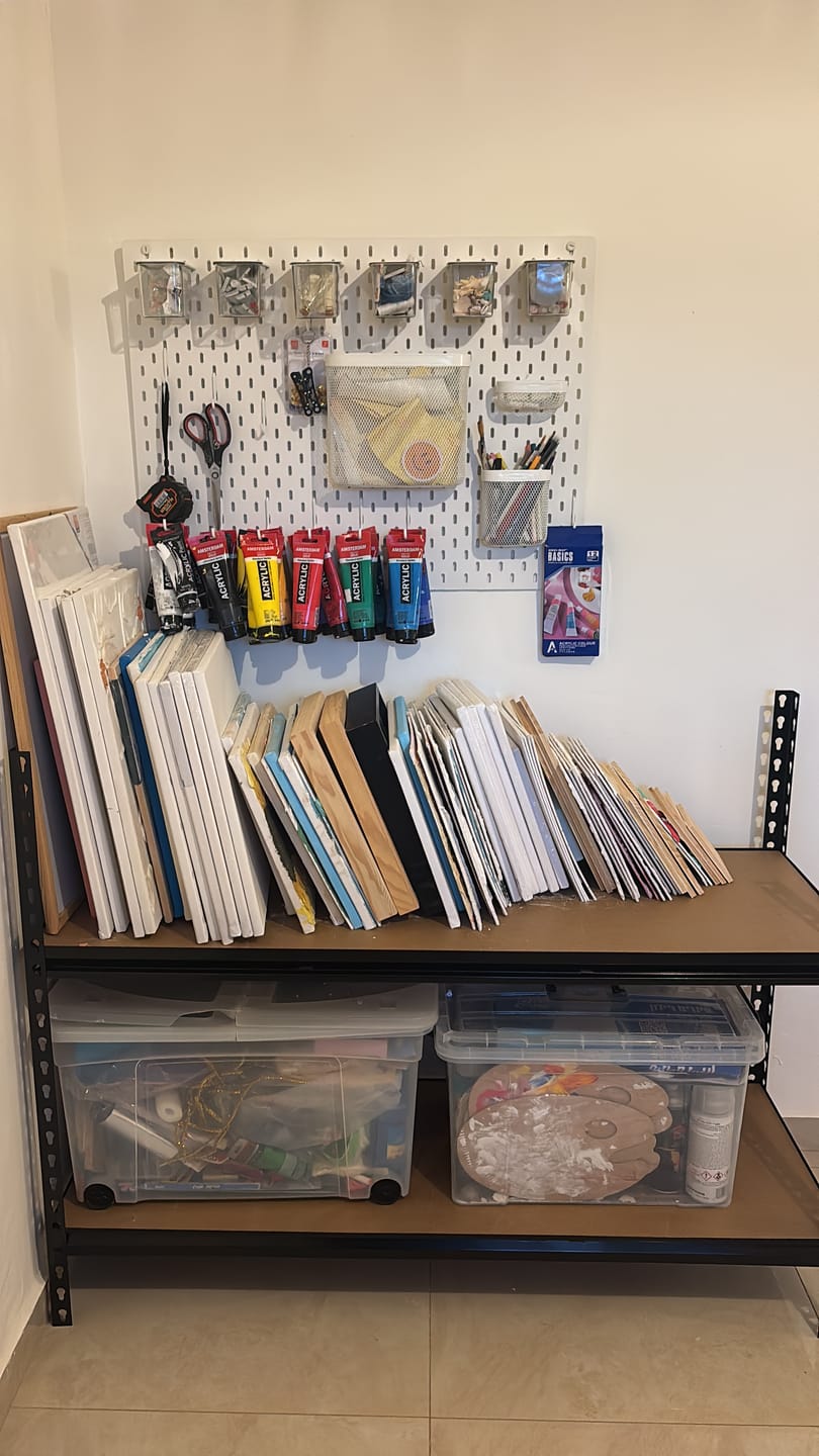 Customer photo review of כוננית מתכת פרמיום 5 מדפים מודולריים גובה 1.8 מטר