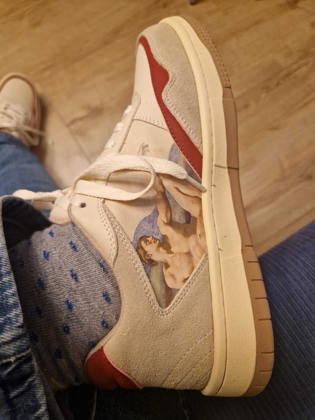 Customer photo review of The Creation of Adam Sneakers
