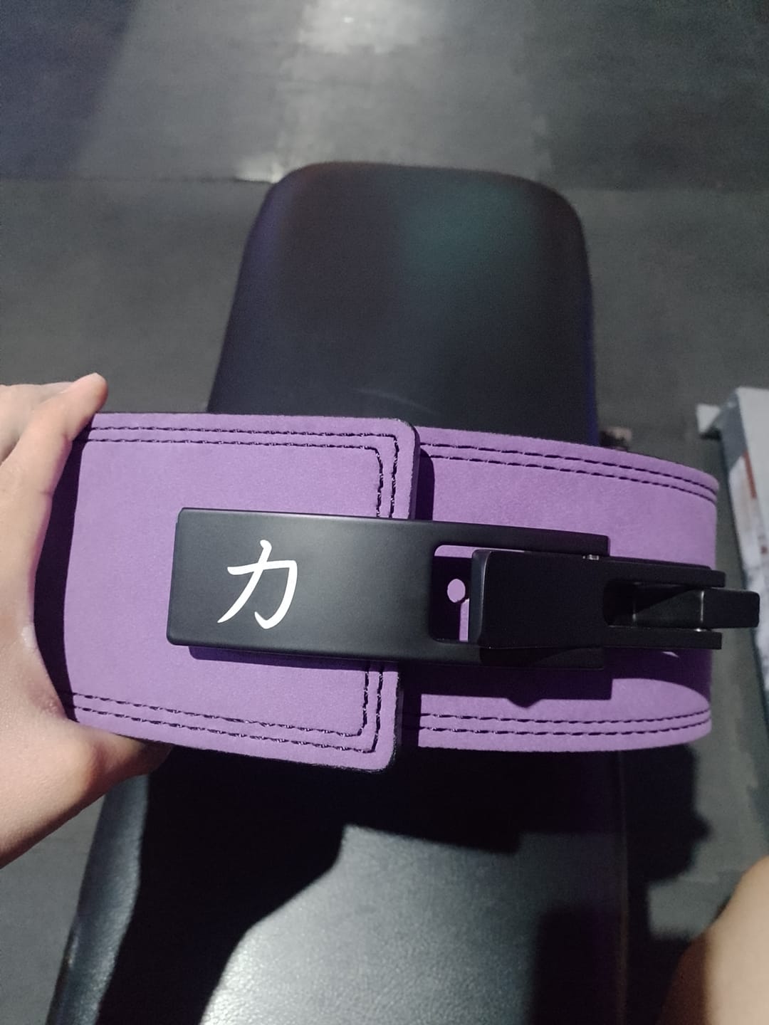 Customer photo review of 10MM Lever Belt - Purple