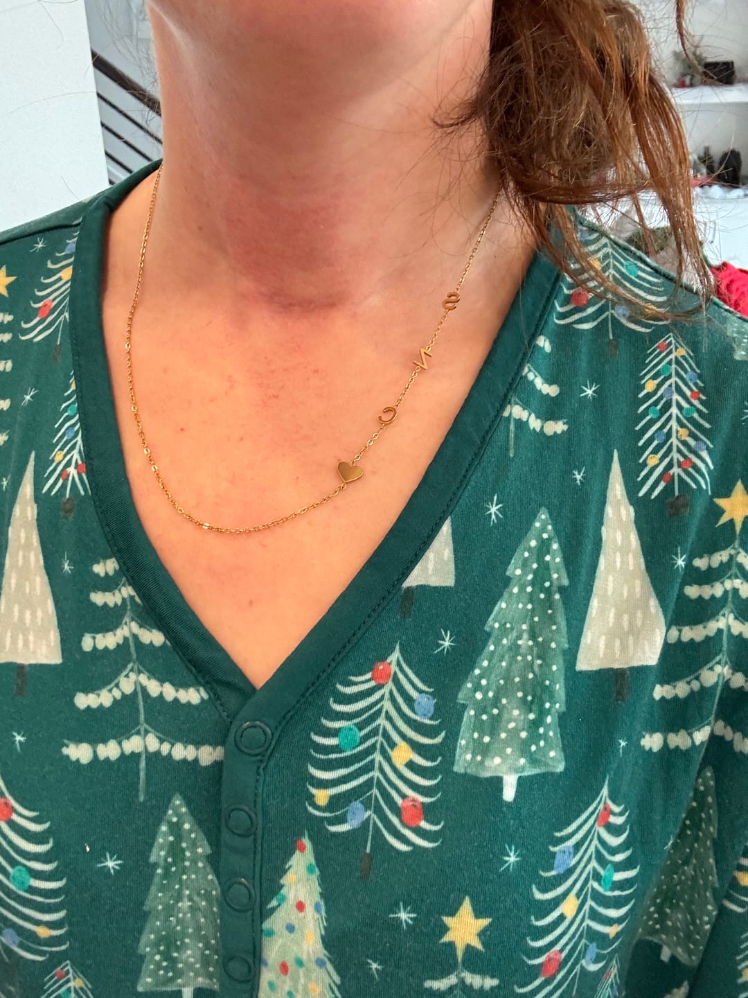 Customer photo review of Personalized Sideway Initial Necklace 18K Best Seller