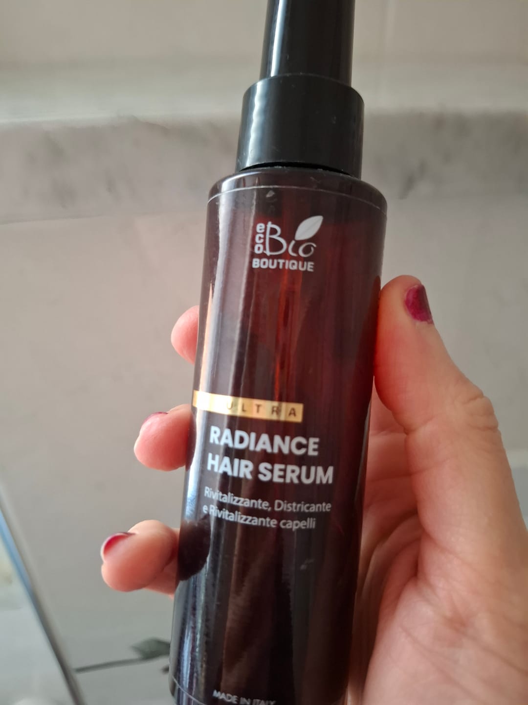 Customer photo review of Radiance Hair Serum
