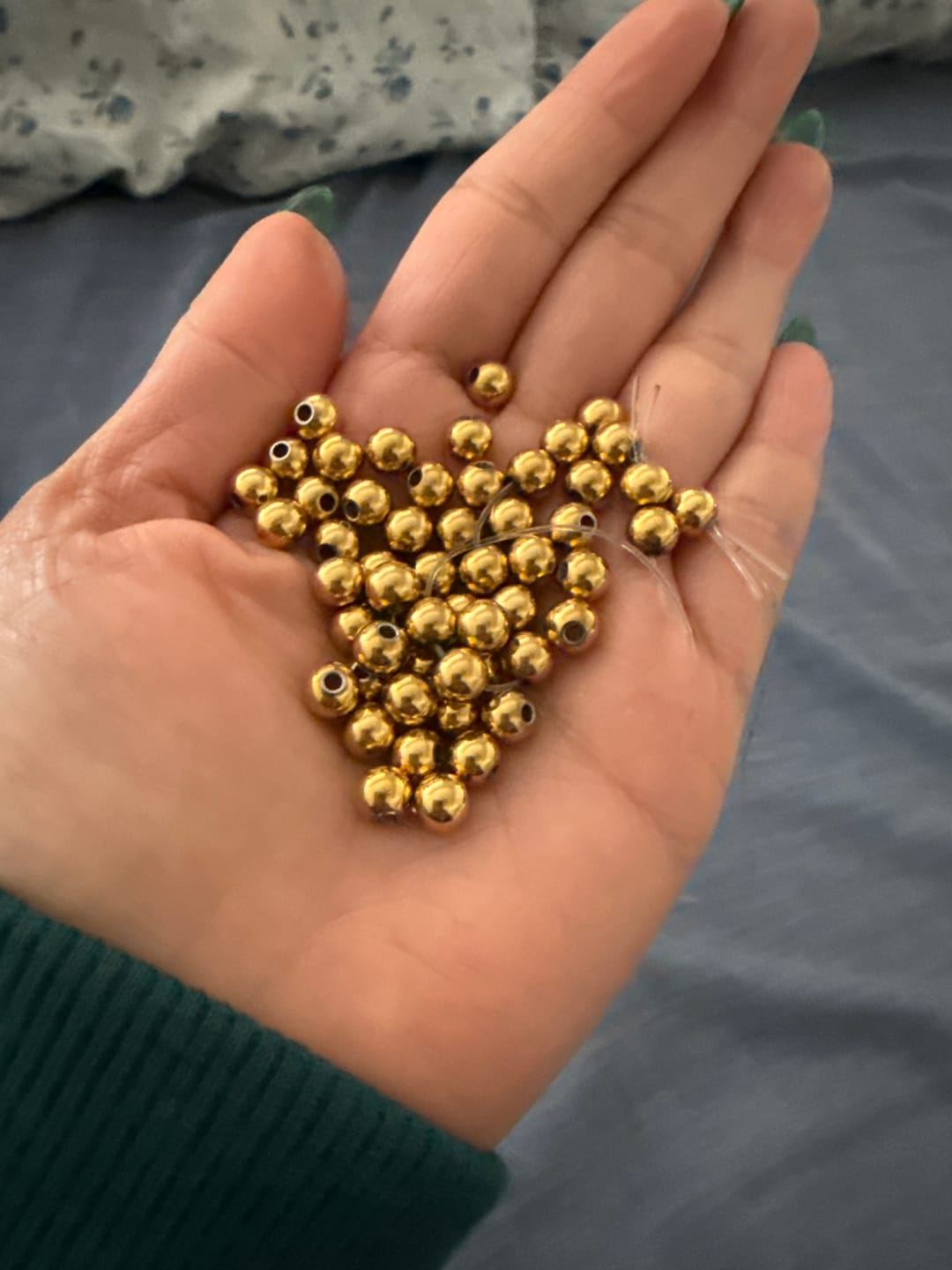 Customer photo review of 18K Gold-Filled Elastic Beaded Bracelet | Gold Bead Bracelet Set For Women | Adjustable Bracelets