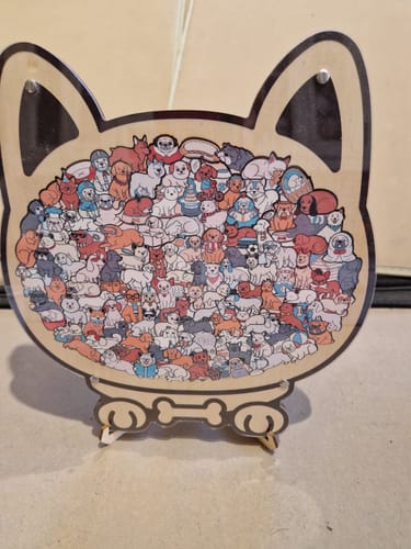 Customer photo review of Morandi-Colored Cute Cat Shaped Wooden Jigsaw Puzzle