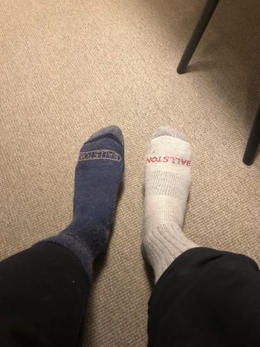 Customer photo review of Ballston Medium Weight 86% Merino Wool Socks for Winter & Outdoor Hiking and Trekking - 4 Pairs for Men and Women