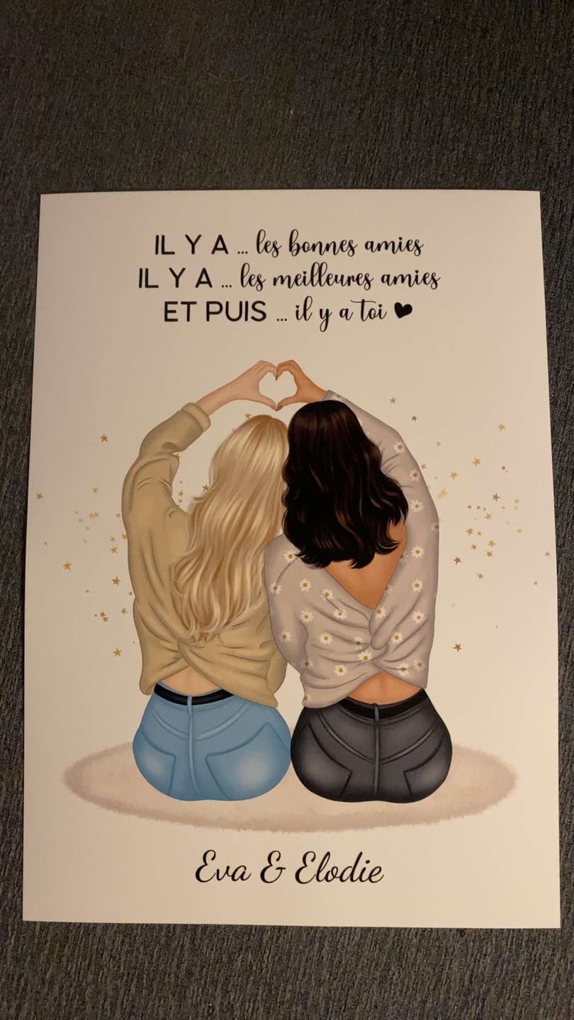 Customer photo review of Affiche Personnalisée - Meilleures Amies