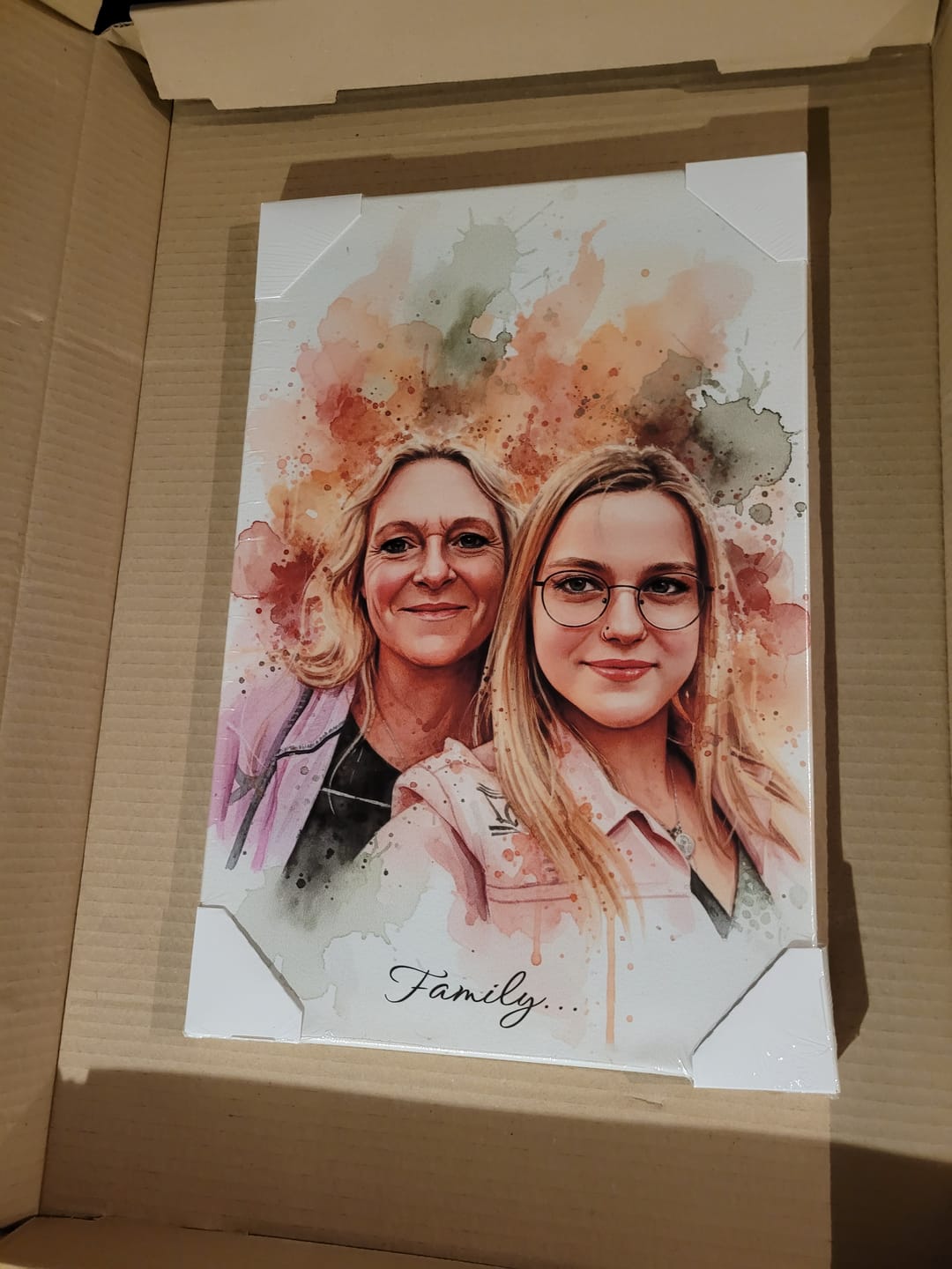Customer photo review of Geschenk für Mama - Euer Foto als Aquarell - Persönliches Foto Geschenk