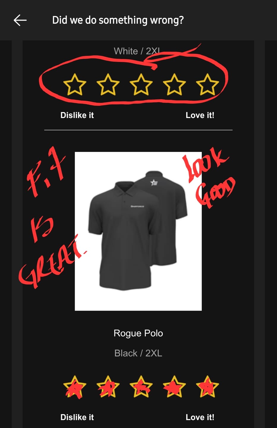 Customer photo review of Rogue Polo