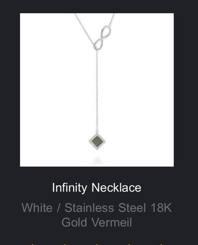 Customer photo review of Infinity Necklace