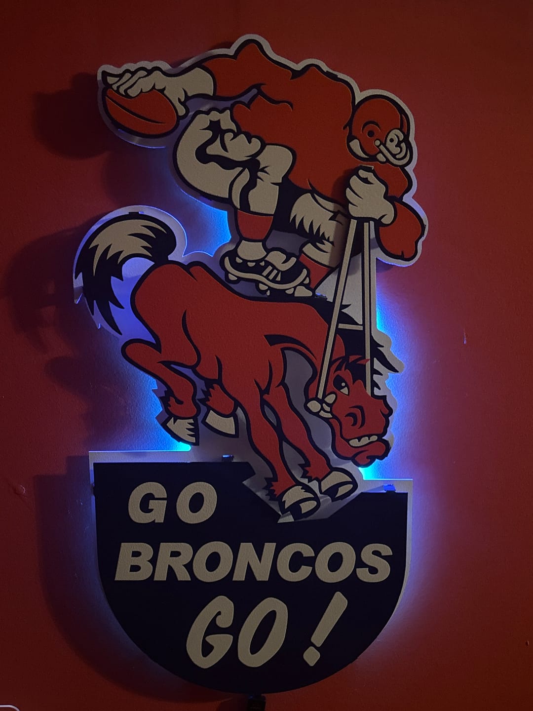 Customer photo review of Denver Broncos "1965" Alternate Logo 3D Vintage Metal Wall Art