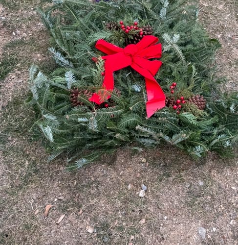 Customer photo review of Fresh Natural Christmas Grave Blanket